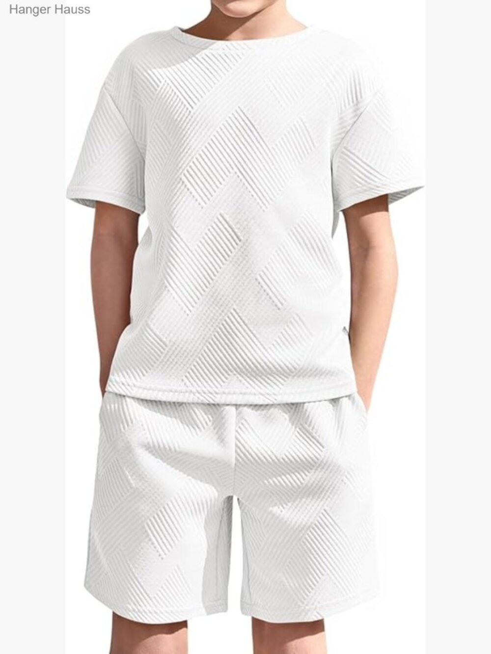 Boys 2 Piece Summer Outfits Short Sleeve Tshirts Elastic Waist Shorts Casual - Picture 1 of 7